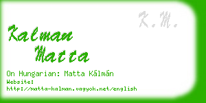 kalman matta business card